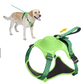 Harnais & Laisse rétractable 2 en 1 pour chien de moyenne et grande taille